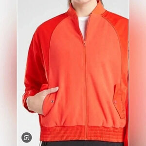 ATHLETA  Jacket Zion Microfleece Long Sleeve Orange Full Zip Women’s Size XS